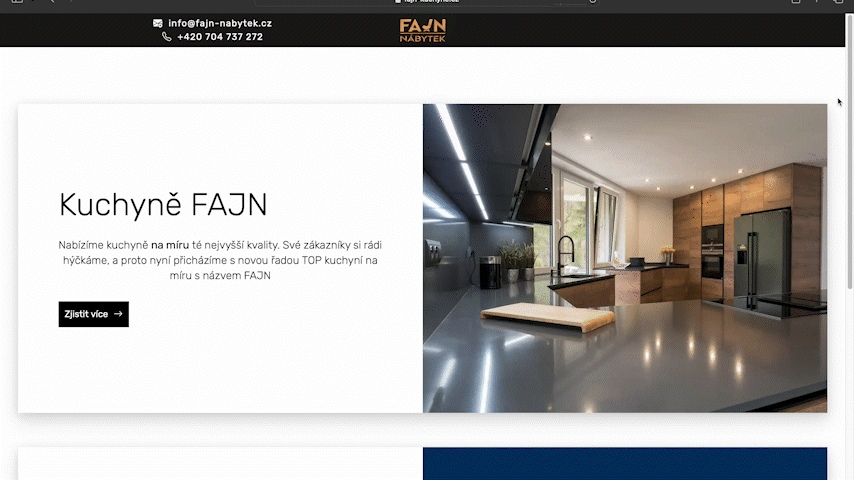 Ukázka moderního menu webu fajn-kuchyne.cz